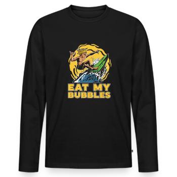 Surf Surfer Surfer - T-shirt manches longues Premium bio Homme - noir - Devant - Nico (187cm)