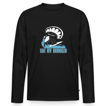 Kitesurfen Kiteboarding Kite Kiten - Männer Premium Bio Langarmshirt - Schwarz - Vorne - Nico (187cm)