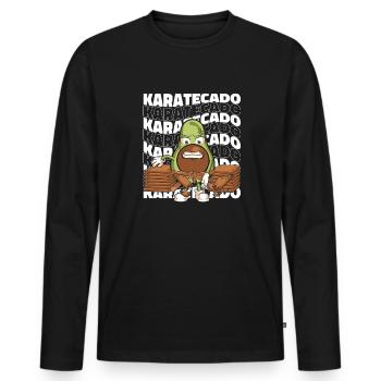 Karate - Männer Premium Bio Langarmshirt - Schwarz - Vorne - Nico (187cm)