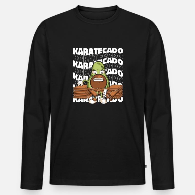 Karate - Männer Premium Bio Langarmshirt - Schwarz