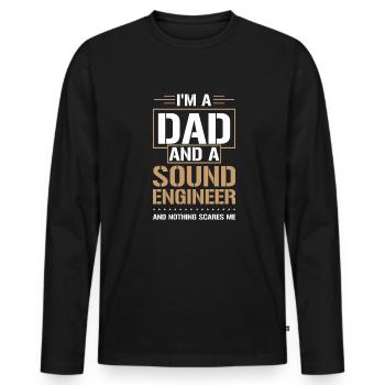 Ingénieur du son Tontechniker - T-shirt manches longues Premium bio Homme - noir - Devant - Nico (187cm)