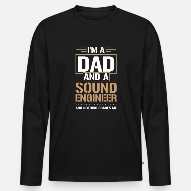 Tontechniker Sound Audio Engineer - Männer Premium Bio Langarmshirt - Schwarz