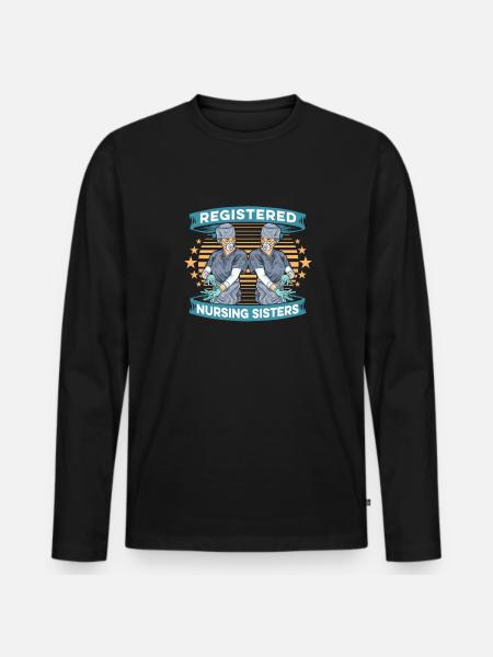 Krankenschwester - Männer Premium Bio Langarmshirt - Schwarz