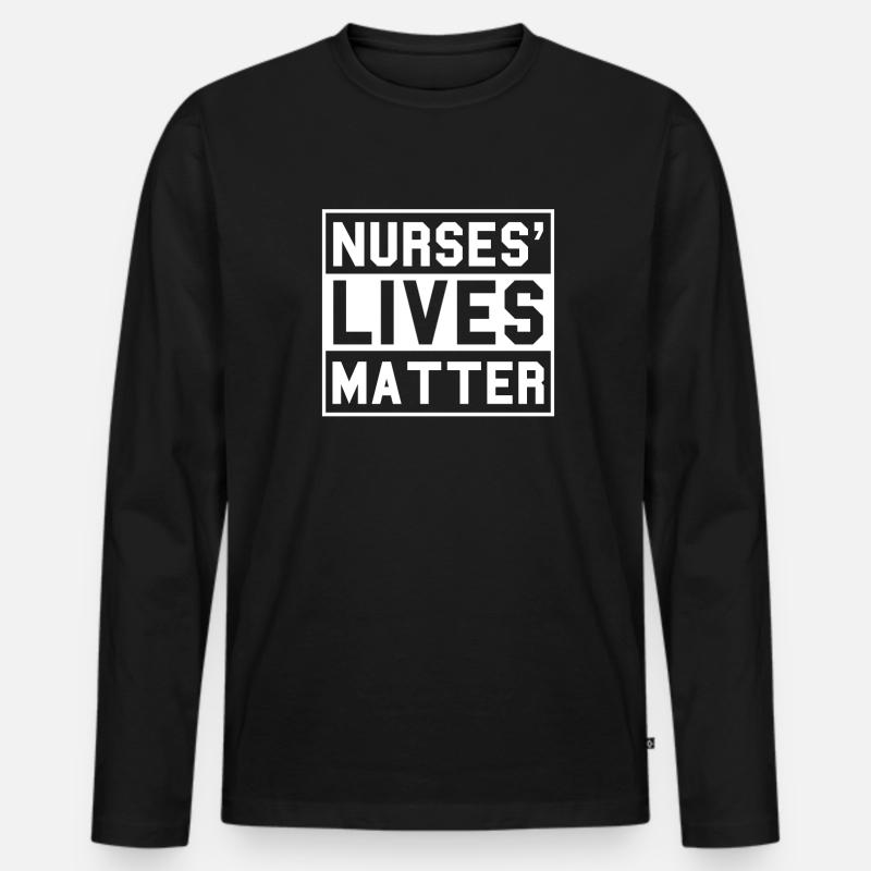 Krankenschwester - Männer Premium Bio Langarmshirt - Schwarz