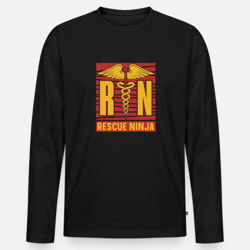 Krankenschwester - Männer Premium Bio Langarmshirt - Schwarz