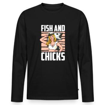 Seglen Segelboot Segler - Männer Premium Bio Langarmshirt - Schwarz - Vorne - Nico (187cm)