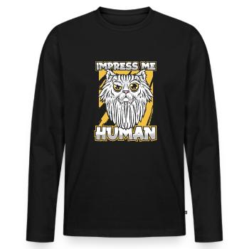Katze Mietzekatze Hauskatze - Männer Premium Bio Langarmshirt - Schwarz - Vorne - Nico (187cm)