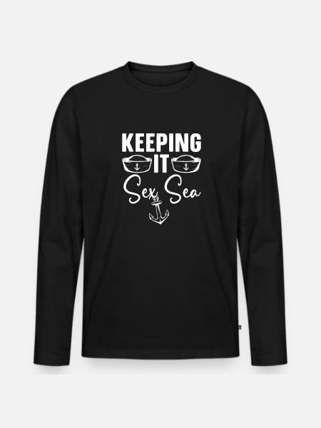 Sailing Sailboat Sailor - Men's Premium Organic Long Sleeve Shirt - black