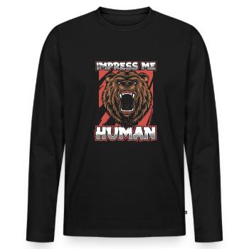 Grizzly Bear Brown Bear - Men's Premium Organic Long Sleeve Shirt - black - Front - Nico (187cm)