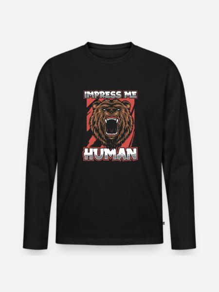 Grizzly Bear Brown Bear - Men's Premium Organic Long Sleeve Shirt - black