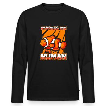 Clownfisch - Männer Premium Bio Langarmshirt - Schwarz - Vorne - Nico (187cm)
