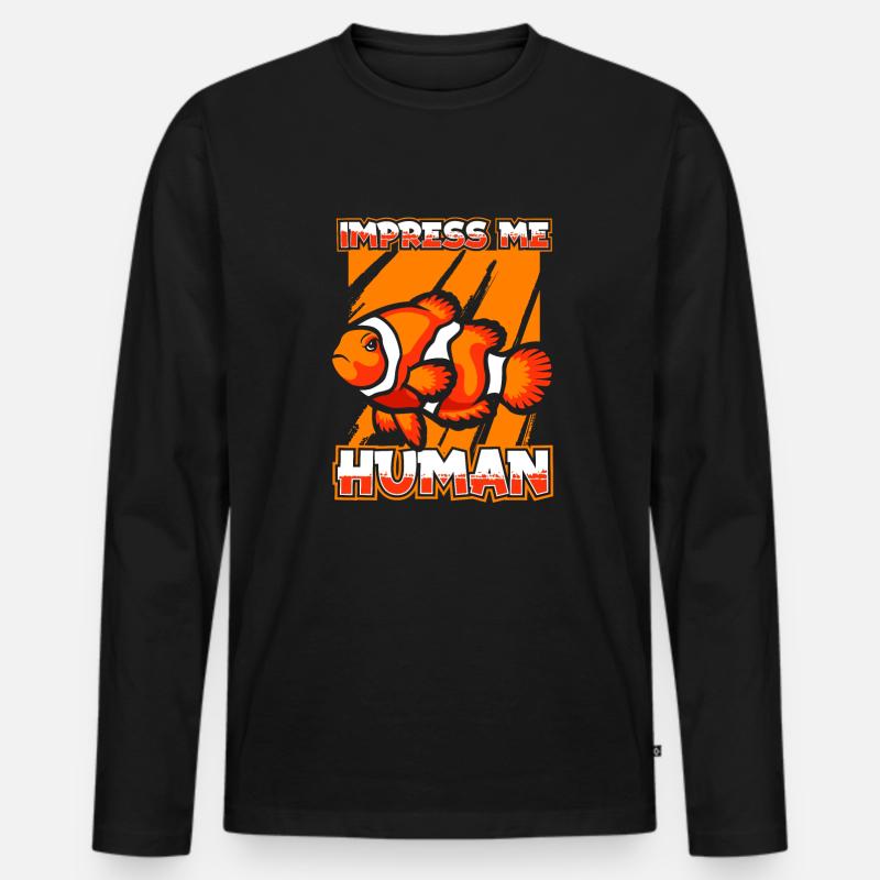 Clownfisch - Männer Premium Bio Langarmshirt - Schwarz