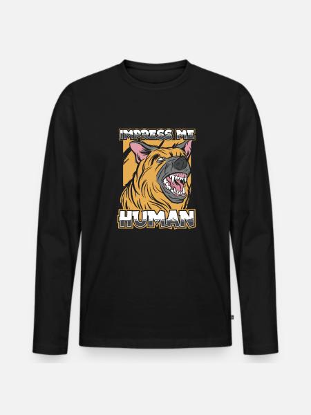 Deutscher Schäferhund German Shepherd - Männer Premium Bio Langarmshirt - Schwarz