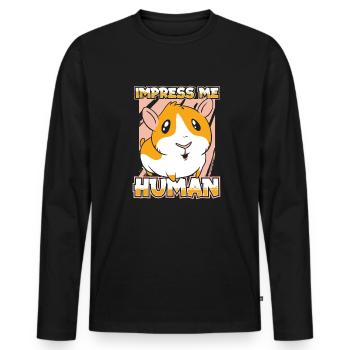 Guinea pig Guinea pig - Men's Premium Organic Long Sleeve Shirt - black - Front - Nico (187cm)