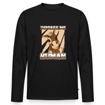 Cavalier Équitation Équitation - T-shirt manches longues Premium bio Homme - noir - Devant - Nico (187cm)
