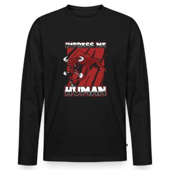 Bull Bull - Men's Premium Organic Long Sleeve Shirt - black - Front - Nico (187cm)