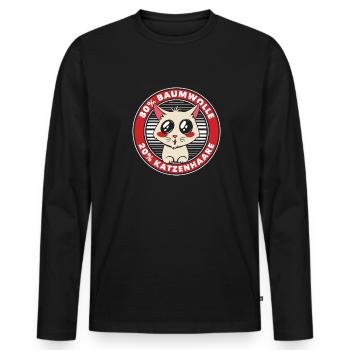 Katze Mietzekatze Hauskatze - Männer Premium Bio Langarmshirt - Schwarz - Vorne - Nico (187cm)