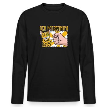 Location de chat Chat Domestique Cat - T-shirt manches longues Premium bio Homme - noir - Devant - Nico (187cm)