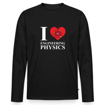 Physik Physiker - Männer Premium Bio Langarmshirt - Schwarz - Vorne - Nico (187cm)