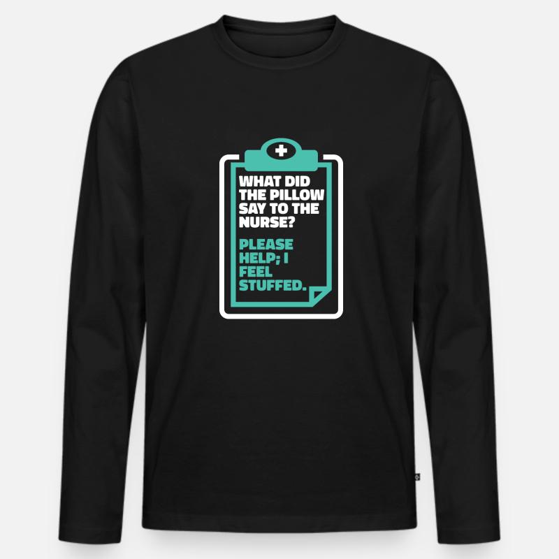 Krankenschwester - Männer Premium Bio Langarmshirt - Schwarz