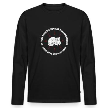 Katze Mietzekatze Hauskatze - Männer Premium Bio Langarmshirt - Schwarz - Vorne - Nico (187cm)