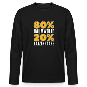 Katze Mietzekatze Hauskatze - Männer Premium Bio Langarmshirt - Schwarz - Vorne - Nico (187cm)