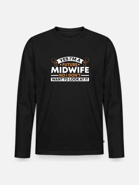 Midwife ObstetricIan - Men's Premium Organic Long Sleeve Shirt - black