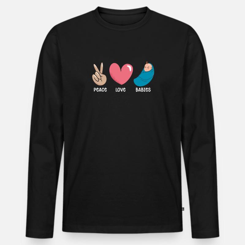 Hebamme Geburtshelfer - Männer Premium Bio Langarmshirt - Schwarz
