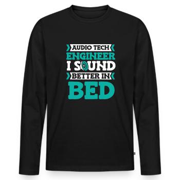 Tontechniker Sound Audio Engineer - Männer Premium Bio Langarmshirt - Schwarz - Vorne - Nico (187cm)