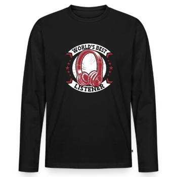 Tontechniker Sound Audio Engineer - Männer Premium Bio Langarmshirt - Schwarz - Vorne - Nico (187cm)