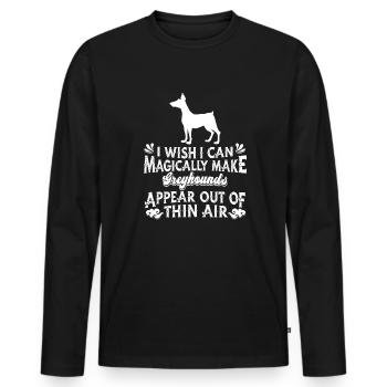Chien Greyhound - T-shirt manches longues Premium bio Homme - noir - Devant - Nico (187cm)