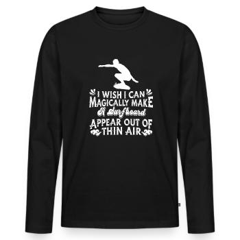 Surf Surfer Surfer - T-shirt manches longues Premium bio Homme - noir - Devant - Nico (187cm)