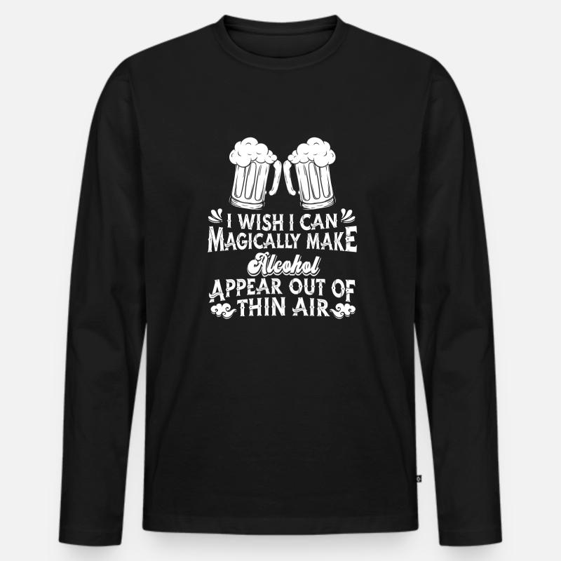 Alkohol - Männer Premium Bio Langarmshirt - Schwarz