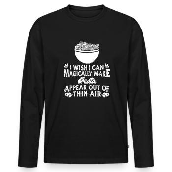 Pasta Pasta Dishes Pasta Spaghetti - Men's Premium Organic Long Sleeve Shirt - black - Front - Nico (187cm)