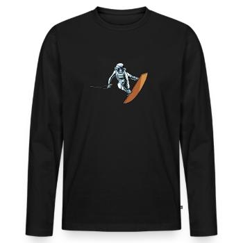 Wakeboard Wakeboarder Astronaut - Männer Premium Bio Langarmshirt - Schwarz - Vorne - Nico (187cm)