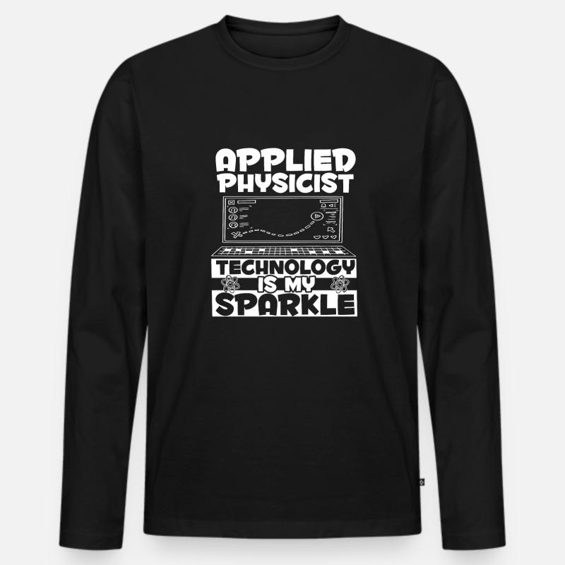 Physik Phyiker Angewandte Physik - Männer Premium Bio Langarmshirt - Schwarz