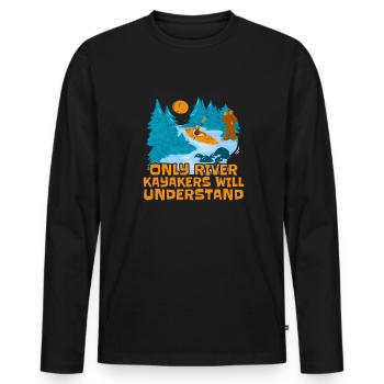 Kayak river kayak - Men's Premium Organic Long Sleeve Shirt - black - Front - Nico (187cm)
