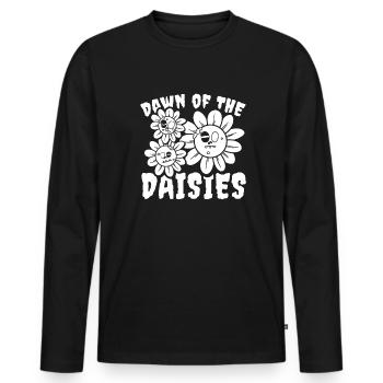 Daisy Daisies Garden GeeseFlower - Men's Premium Organic Long Sleeve Shirt - black - Front - Nico (187cm)