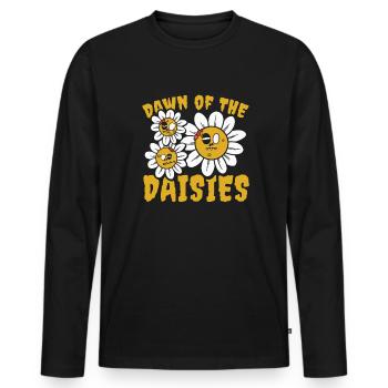Daisy Daisies Garden GeeseFlower - Men's Premium Organic Long Sleeve Shirt - black - Front - Nico (187cm)