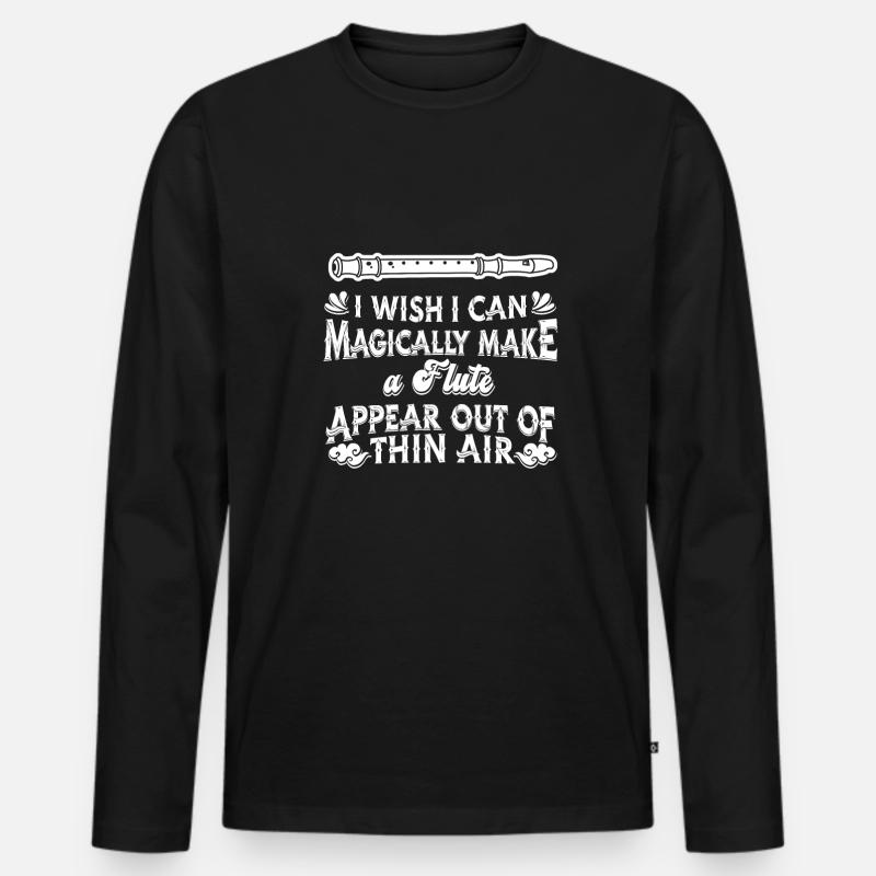 Flötist Flöte - Männer Premium Bio Langarmshirt - Schwarz