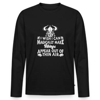 Wikinger - Männer Premium Bio Langarmshirt - Schwarz - Vorne - Nico (187cm)