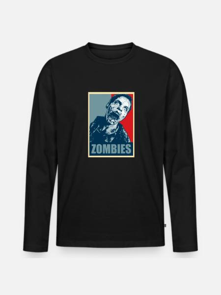Zombie Halloween - Men's Premium Organic Long Sleeve Shirt - black