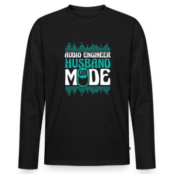 Ingénieur du son Ingénieur du son mari - T-shirt manches longues Premium bio Homme - noir - Devant - Nico (187cm)