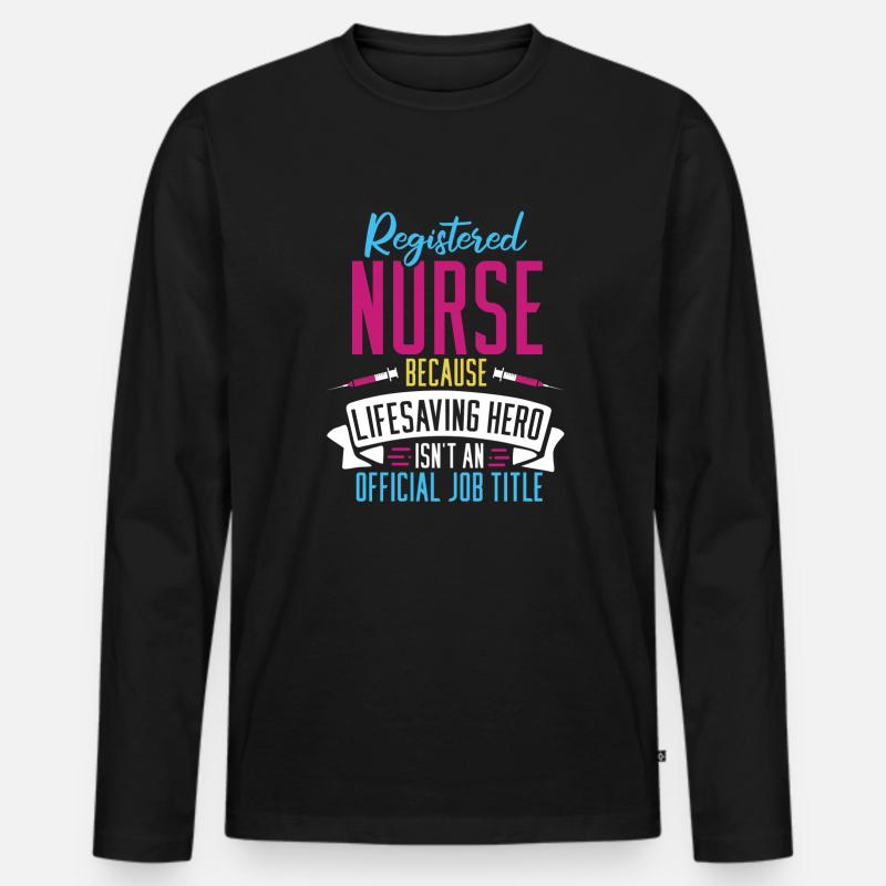 Krankenschwester - Männer Premium Bio Langarmshirt - Schwarz