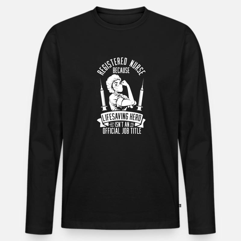 Krankenschwester Komisch - Männer Premium Bio Langarmshirt - Schwarz
