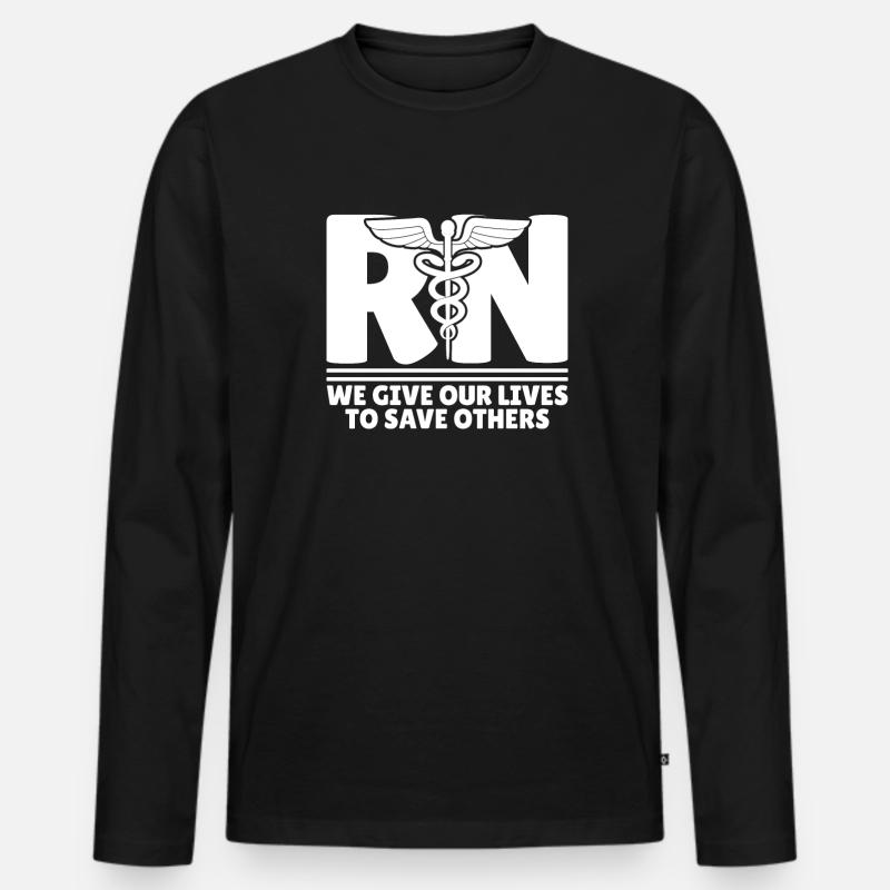 Krankenschwester - Männer Premium Bio Langarmshirt - Schwarz