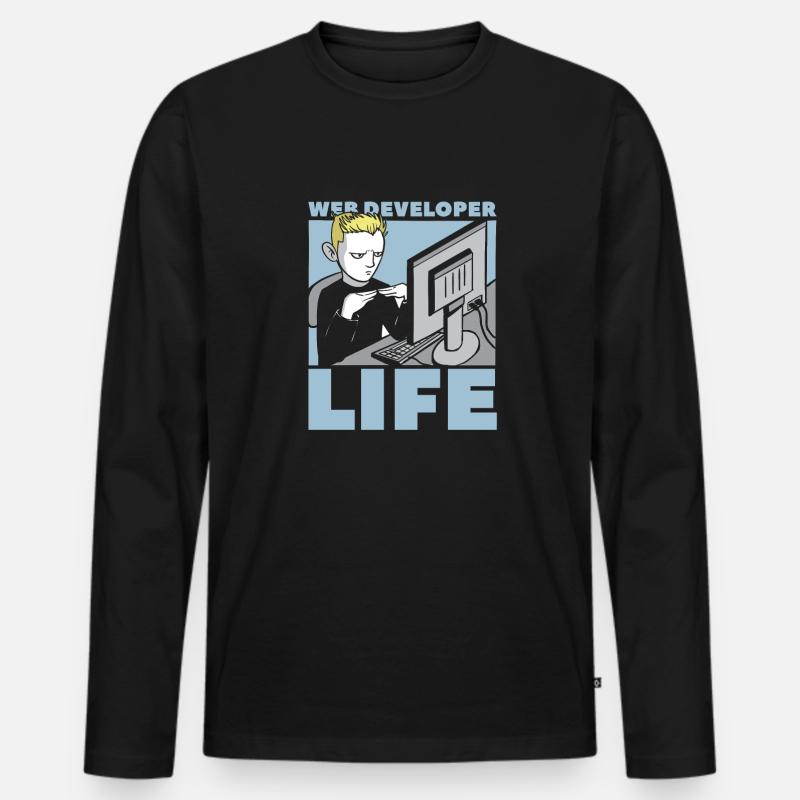 Web Entwickler Webdeveloper Web-Entwickler - Männer Premium Bio Langarmshirt - Schwarz