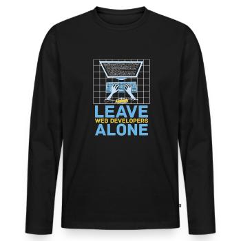 Développeur Web Développeur Web Développeur Web - T-shirt manches longues Premium bio Homme - noir - Devant - Nico (187cm)