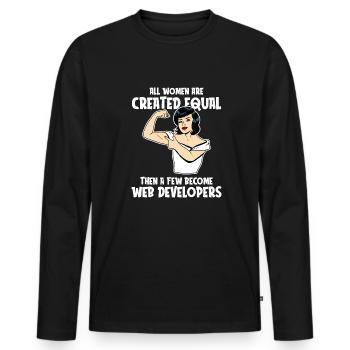 Développeur Web Développeur Web Développeur Web - T-shirt manches longues Premium bio Homme - noir - Devant - Nico (187cm)