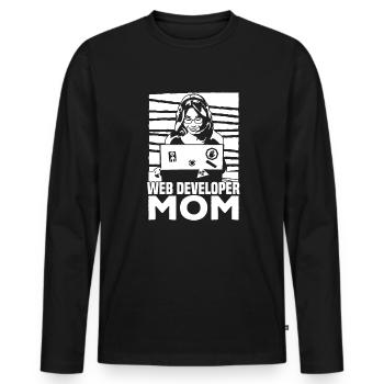 Développeur Web Développeur Web Développeur Web - T-shirt manches longues Premium bio Homme - noir - Devant - Nico (187cm)